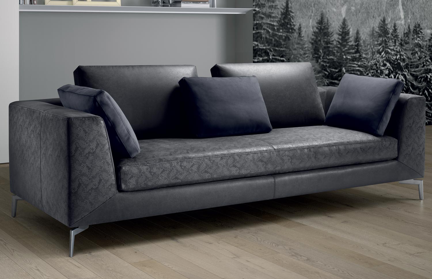 divano moderno 3 posti in ecopelle